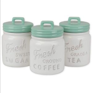 Coffee Tea Sugar Ceramic Kitchen Canisters